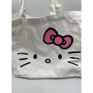 Hello Kitty White Canvas Large Shopper Bag NEW with Tags